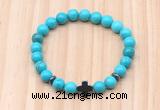 CGB8946 8mm, 10mm turquoise, cross & rondelle hematite beaded bracelets