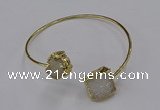 CGB895 12mm - 14*15mm freeform druzy agate gemstone bangles