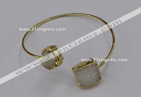 CGB895 12mm - 14*15mm freeform druzy agate gemstone bangles