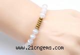 CGB8950 8mm, 10mm tibetan agate & rondelle hematite beaded bracelets