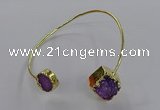 CGB896 12mm - 14*15mm freeform druzy agate gemstone bangles