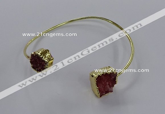 CGB897 12mm - 14*15mm freeform druzy agate gemstone bangles