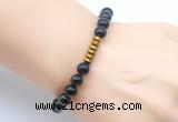 CGB8971 8mm, 10mm golden obsidian & rondelle hematite beaded bracelets