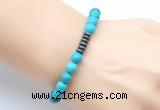 CGB8976 8mm, 10mm turquoise & rondelle hematite beaded bracelets