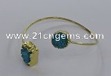 CGB898 12mm - 14*15mm freeform druzy agate gemstone bangles