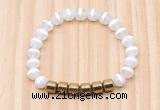 CGB8980 8mm, 10mm tibetan agate & drum hematite beaded bracelets