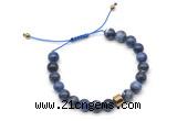 CGB9045 8mm, 10mm sodalite & drum hematite adjustable bracelets