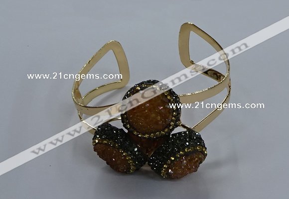 CGB905 20mm - 22mm coin druzy agate gemstone bangles wholesale