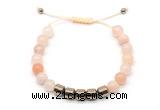 CGB9064 8mm, 10mm pink aventurine & drum hematite adjustable bracelets