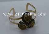 CGB907 20mm - 22mm coin druzy agate gemstone bangles wholesale