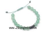 CGB9103 8mm, 10mm green aventurine & rondelle hematite adjustable bracelets