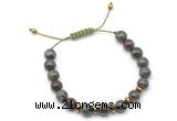 CGB9111 8mm, 10mm dragon blood jasper & rondelle hematite adjustable bracelets