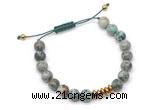 CGB9117 8mm, 10mm African turquoise & rondelle hematite adjustable bracelets