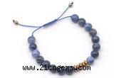 CGB9125 8mm, 10mm sodalite & rondelle hematite adjustable bracelets