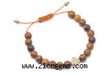 CGB9149 8mm, 10mm elephant skin jasper & cross hematite adjustable bracelets