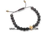 CGB9163 8mm, 10mm smoky quartz & cross hematite adjustable bracelets