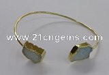 CGB918 13*18mm - 15*20mm freeform druzy agate gemstone bangles