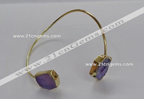 CGB919 13*18mm - 15*20mm freeform druzy agate gemstone bangles