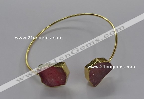 CGB920 13*18mm - 15*20mm freeform druzy agate gemstone bangles