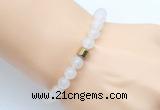 CGB9235 8mm, 10mm white jade & drum hematite power beads bracelets