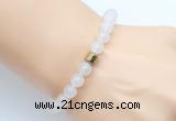 CGB9235 8mm, 10mm white jade & drum hematite power beads bracelets