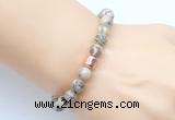 CGB9240 8mm, 10mm feldspar & drum hematite power beads bracelets