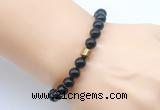 CGB9269 8mm, 10mm black agate & drum hematite power beads bracelets