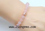 CGB9286 8mm, 10mm rose quartz & drum hematite power beads bracelets