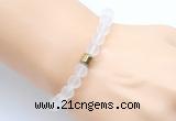 CGB9300 8mm, 10mm matte white crystal & drum hematite power beads bracelets