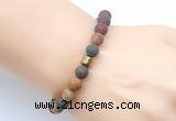 CGB9328 8mm, 10mm matte picasso jasper & drum hematite power beads bracelets