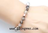 CGB9329 8mm, 10mm matte Australian zebra jasper & drum hematite power beads bracelets