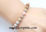 CGB9354 8mm, 10mm fossil coral & cross hematite power beads bracelets