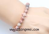 CGB9366 8mm, 10mm red net jasper & cross hematite power beads bracelets