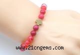CGB9372 8mm, 10mm red banded agate & cross hematite power beads bracelets
