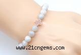 CGB9378 8mm, 10mm white crazy lace agate & cross hematite power beads bracelets