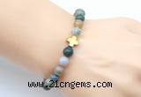 CGB9380 8mm, 10mm Indian agate & cross hematite power beads bracelets