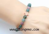 CGB9381 8mm, 10mm Indian agate & cross hematite power beads bracelets