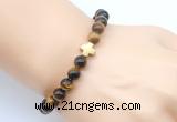 CGB9391 8mm, 10mm yellow tiger eye & cross hematite power beads bracelets