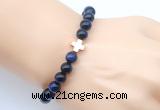 CGB9397 8mm, 10mm blue tiger eye & cross hematite power beads bracelets