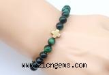 CGB9398 8mm, 10mm green tiger eye & cross hematite power beads bracelets