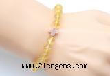 CGB9404 8mm, 10mm citrine & cross hematite power beads bracelets