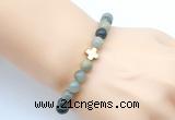 CGB9408 8mm, 10mm seaweed quartz & cross hematite power beads bracelets