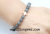 CGB9409 8mm, 10mm labradorite & cross hematite power beads bracelets