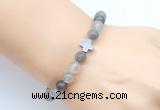 CGB9414 8mm, 10mm cloudy quartz & cross hematite power beads bracelets