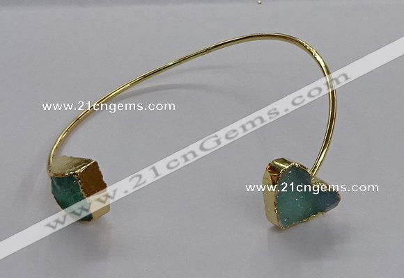 CGB942 15*20mm - 16*16mm freeform & heart druzy agate bangles