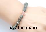 CGB9436 8mm, 10mm matte rhyolite & cross hematite power beads bracelets