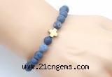 CGB9439 8mm, 10mm matte dumortierite & cross hematite power beads bracelets