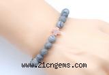 CGB9448 8mm, 10mm matte grey picture jasper & cross hematite power beads bracelets