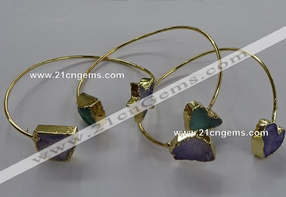 CGB945 13*18mm - 18*18mm freeform druzy agate bangles