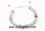 CGB9463 8mm, 10mm amazonite & cross hematite adjustable bracelets